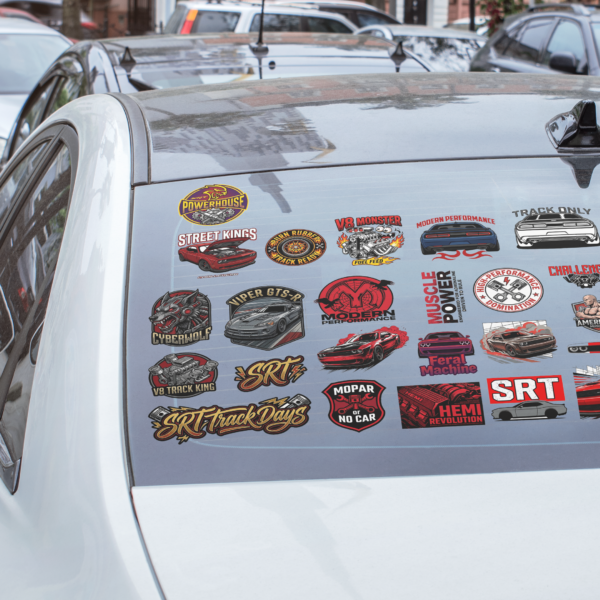 Muscle Car Sticker Sheet — Vintage Dodge & Viper Auto Decals