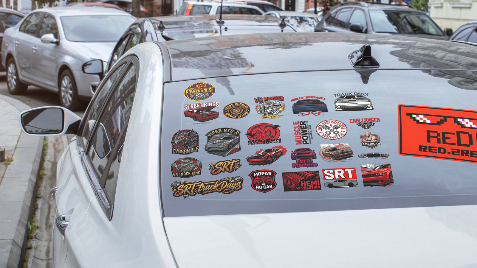 Muscle Car Sticker Sheet — Vintage Dodge & Viper Auto Decals