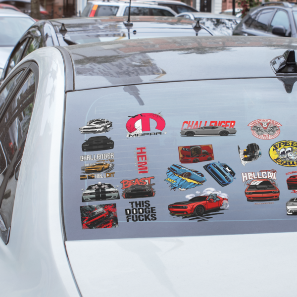 Classic Muscle Car Sticker Sheet — HEMI, Retro Emblems & Performance Decals