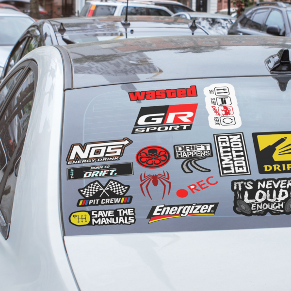 Car Culture Sticker Sheet — Drift, NOS, GR Sport Decals