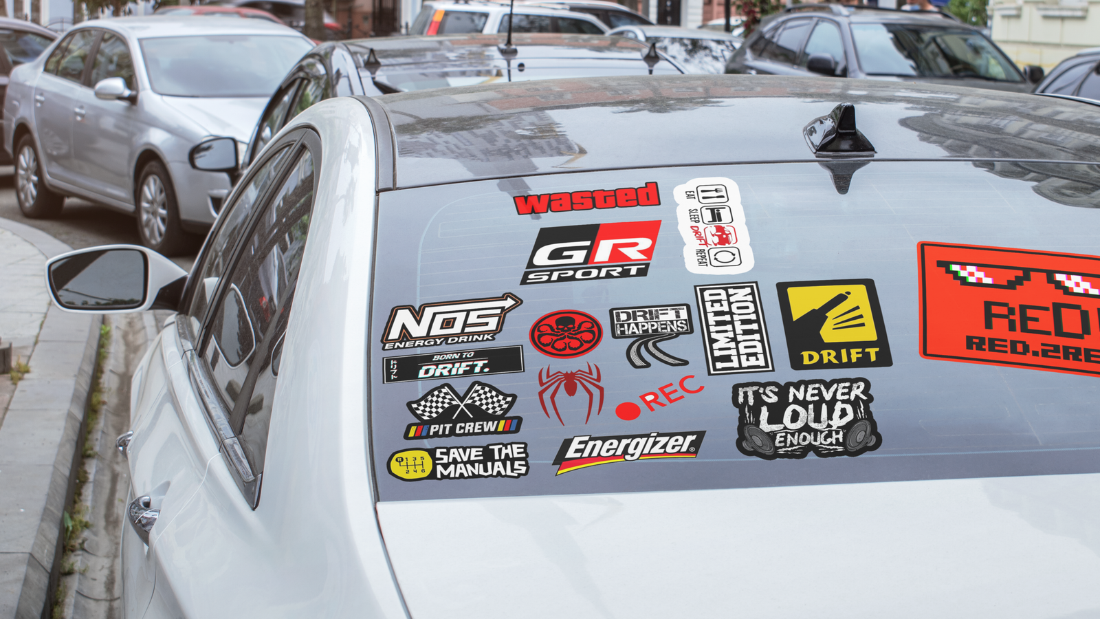 Car Culture Sticker Sheet — Drift, NOS, GR Sport Decals