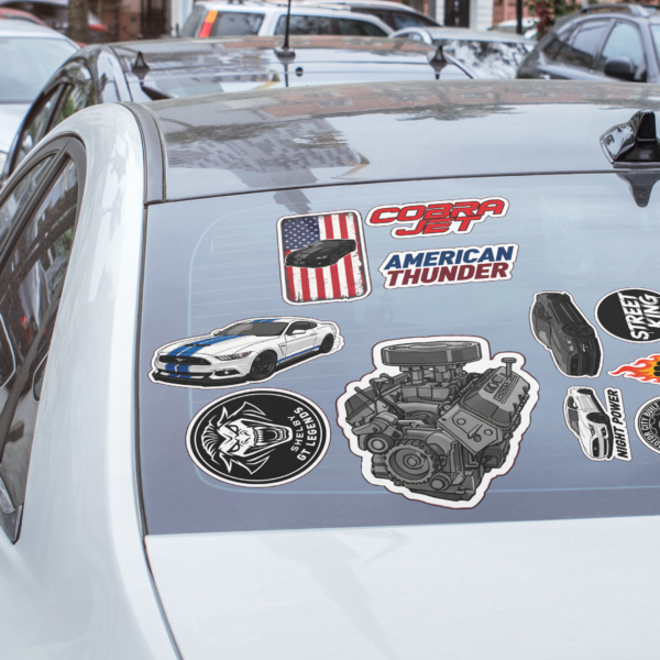 Muscle Car Sticker Sheet — American Thunder, Cobra Jet & Street King Decals