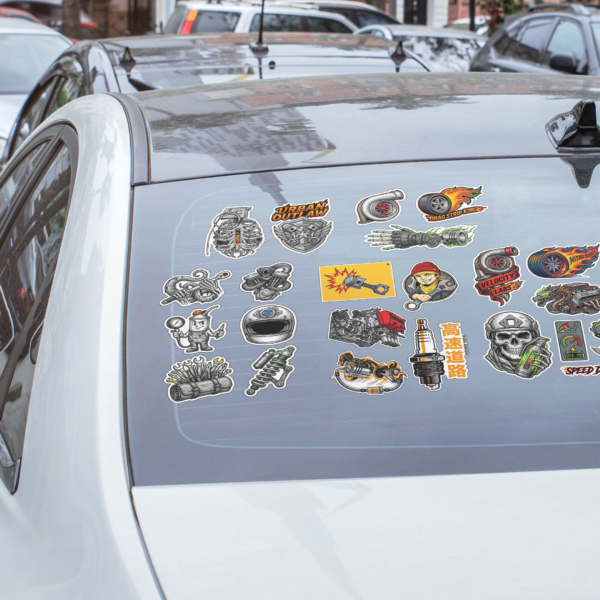 Hot Rod & Engine Sticker Sheet — Automotive Mechanics Car Culture Decals