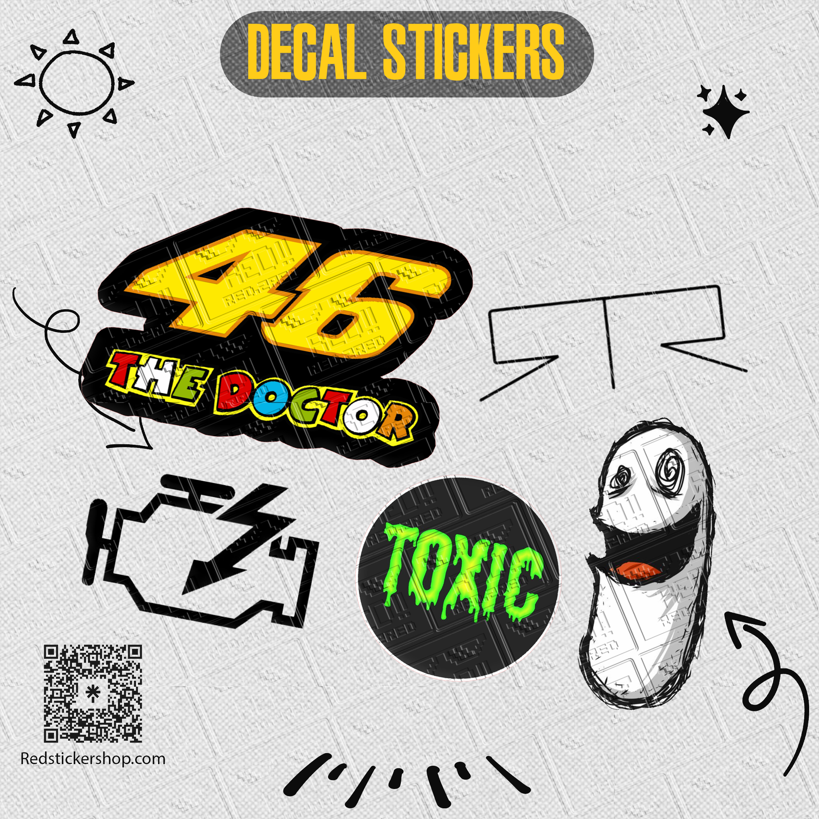 Car & Racing Sticker Sheet — Mustang Drift Decals - Image 4