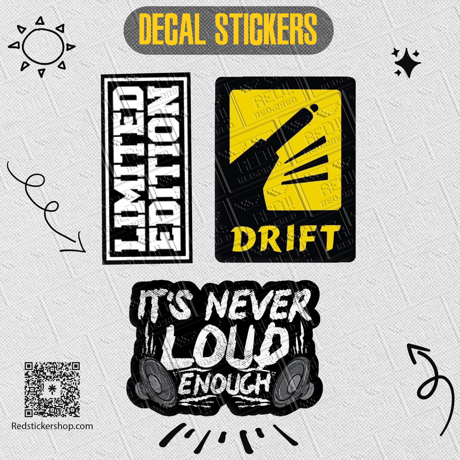 Car Culture Sticker Sheet — Drift, NOS, GR Sport Decals - Image 4