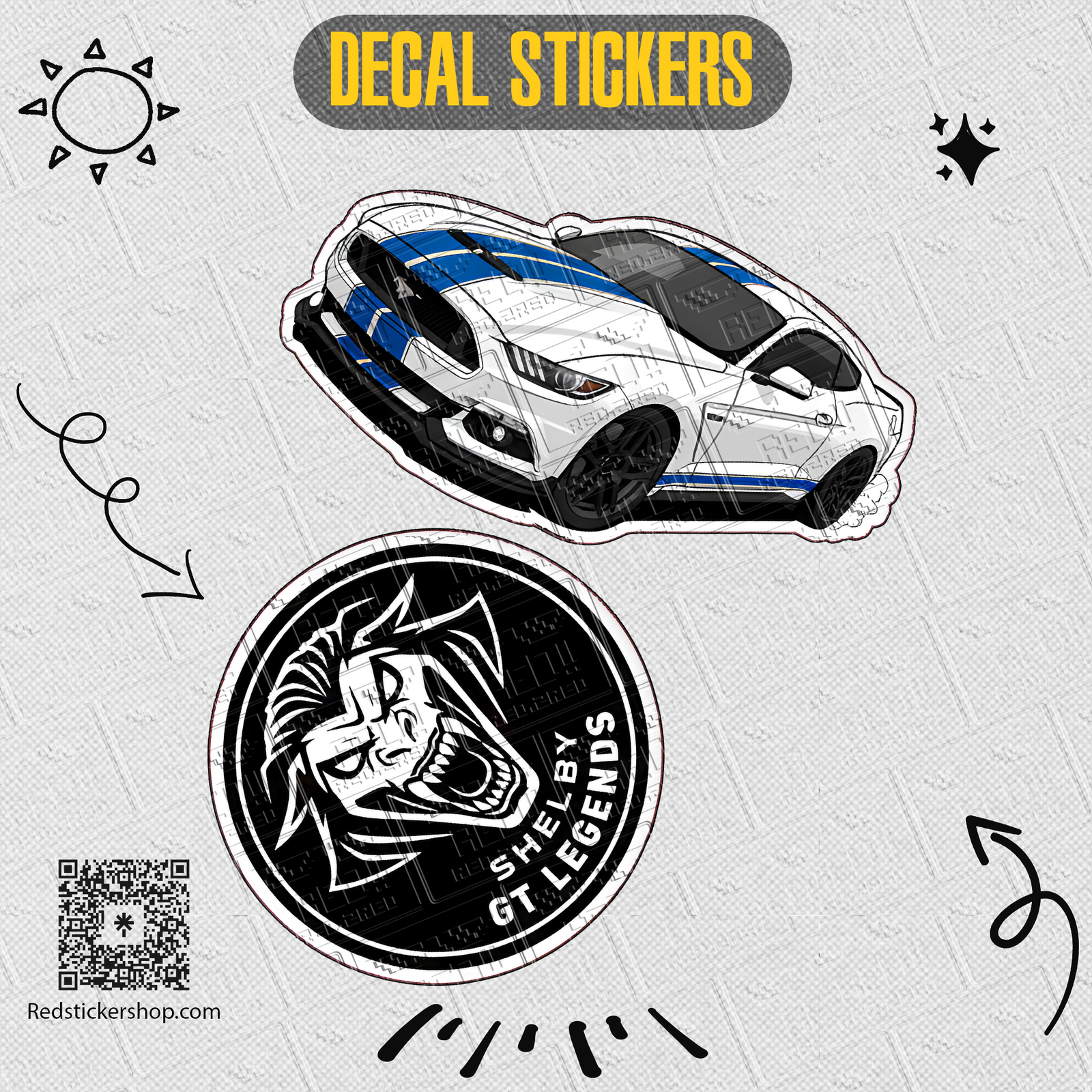 Muscle Car Sticker Sheet — American Thunder, Cobra Jet & Street King Decals - Image 2