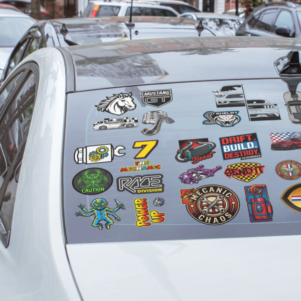 Racing & Car Decal Sticker Sheet — Drift, Mustang & Motor-Themed Stickers