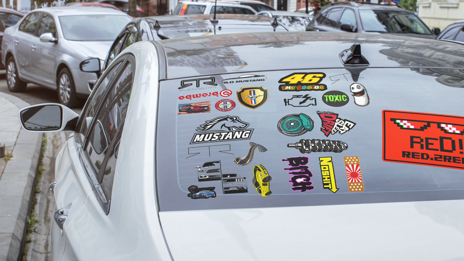 Car & Racing Sticker Sheet — Mustang Drift Decals